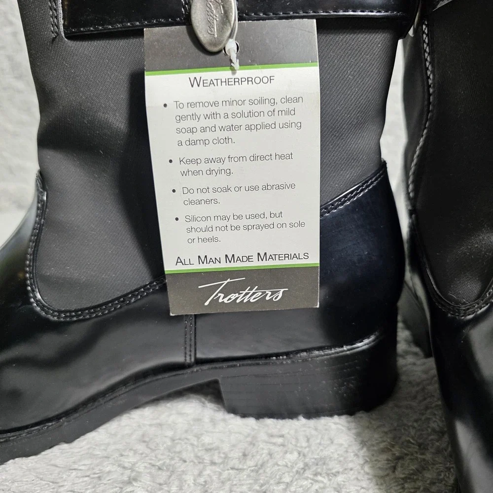 Trotters Women's Black Faux‎ Fur Lined Weatherproof Winter Snow Boots 9 WIDE NEW